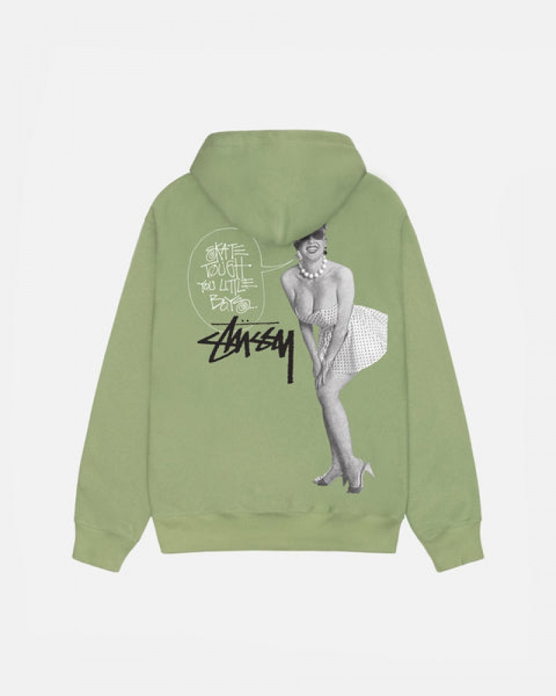 Women Stussy Skate Tough Zip Hoodie Green Australia | XSL-5001