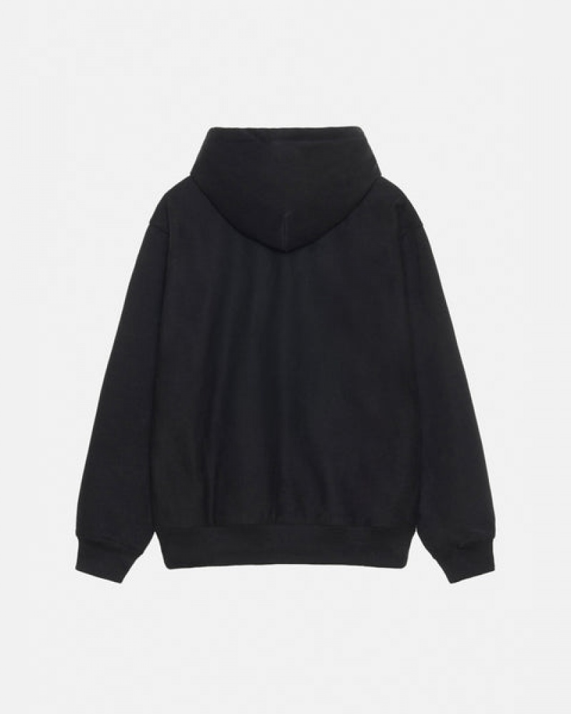 Women Stussy Stock Logo Applique Hoodie Black Australia | MDJ-8260