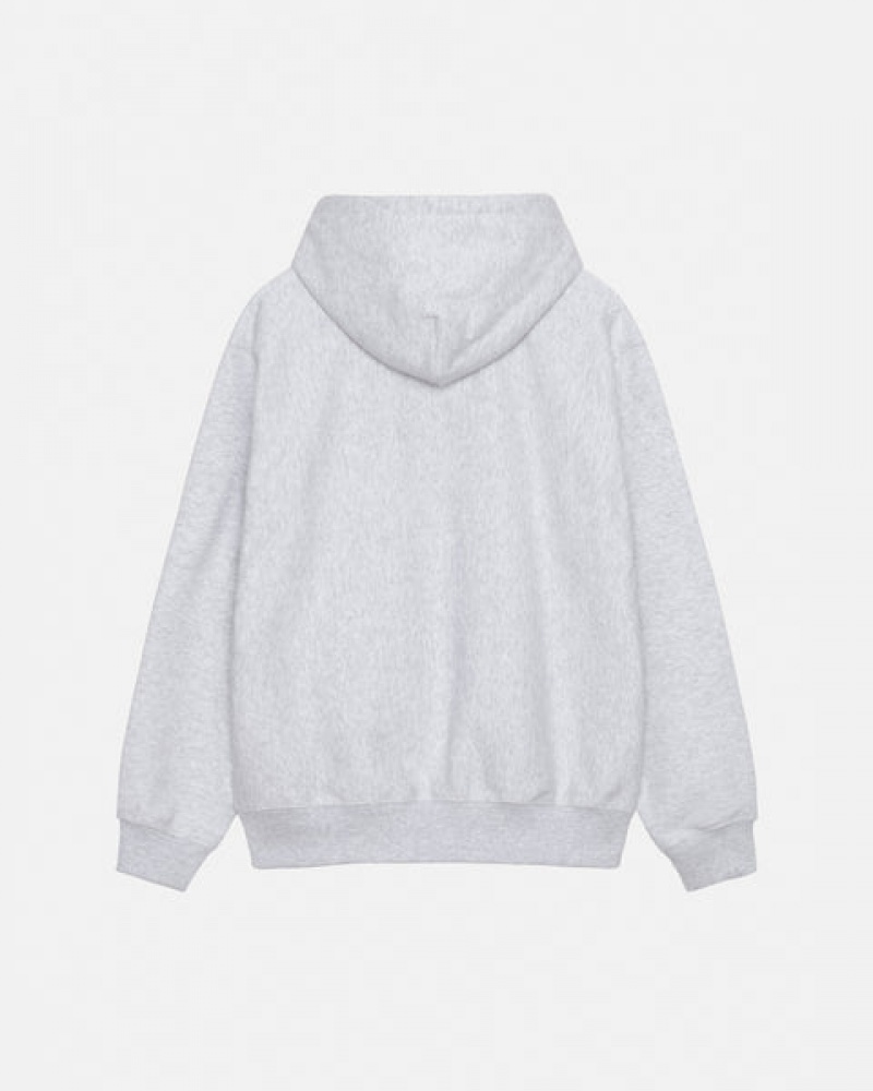 Women Stussy Stock Logo Applique Hoodie Grey Australia | TSN-3998