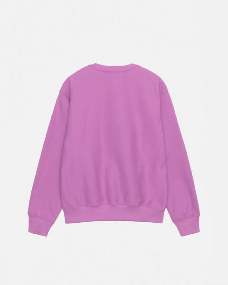 Women Stussy Stock Logo Crew Sweatshirts Purple Australia | EMN-2338