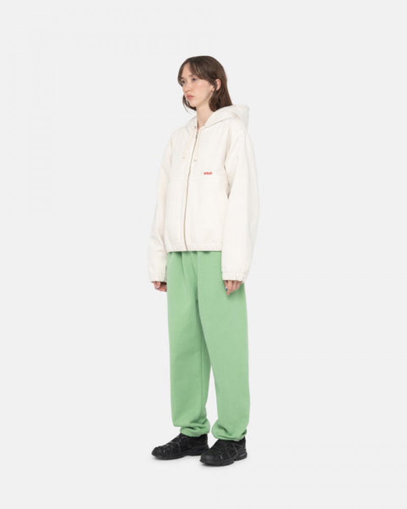 Women Stussy Stock Logo Sweatpants Green Australia | YJN-0747