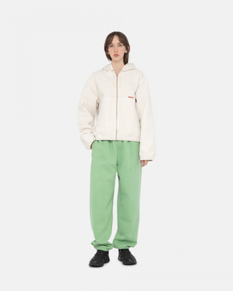 Women Stussy Stock Logo Sweatpants Green Australia | YJN-0747