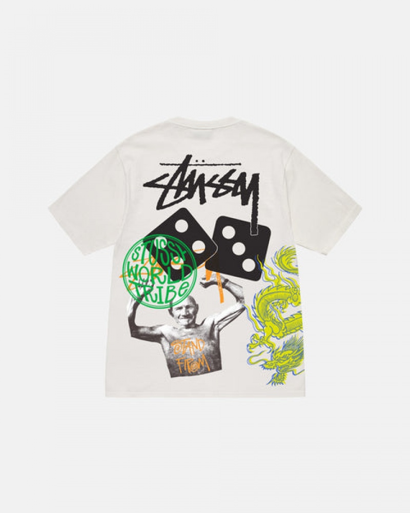 Women Stussy Strike Pigment Dyed Tee T Shirt Beige Australia | RUK-2584