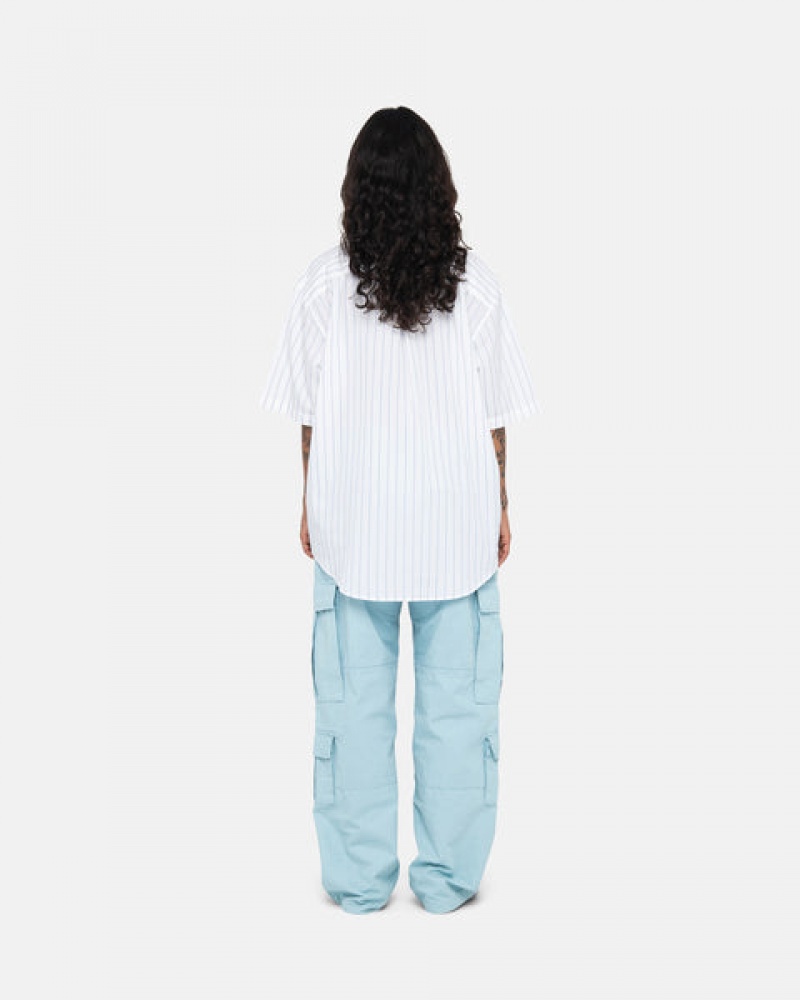 Women Stussy Surplus Cargo Ripstop Pants Light Blue Australia | KBD-1126