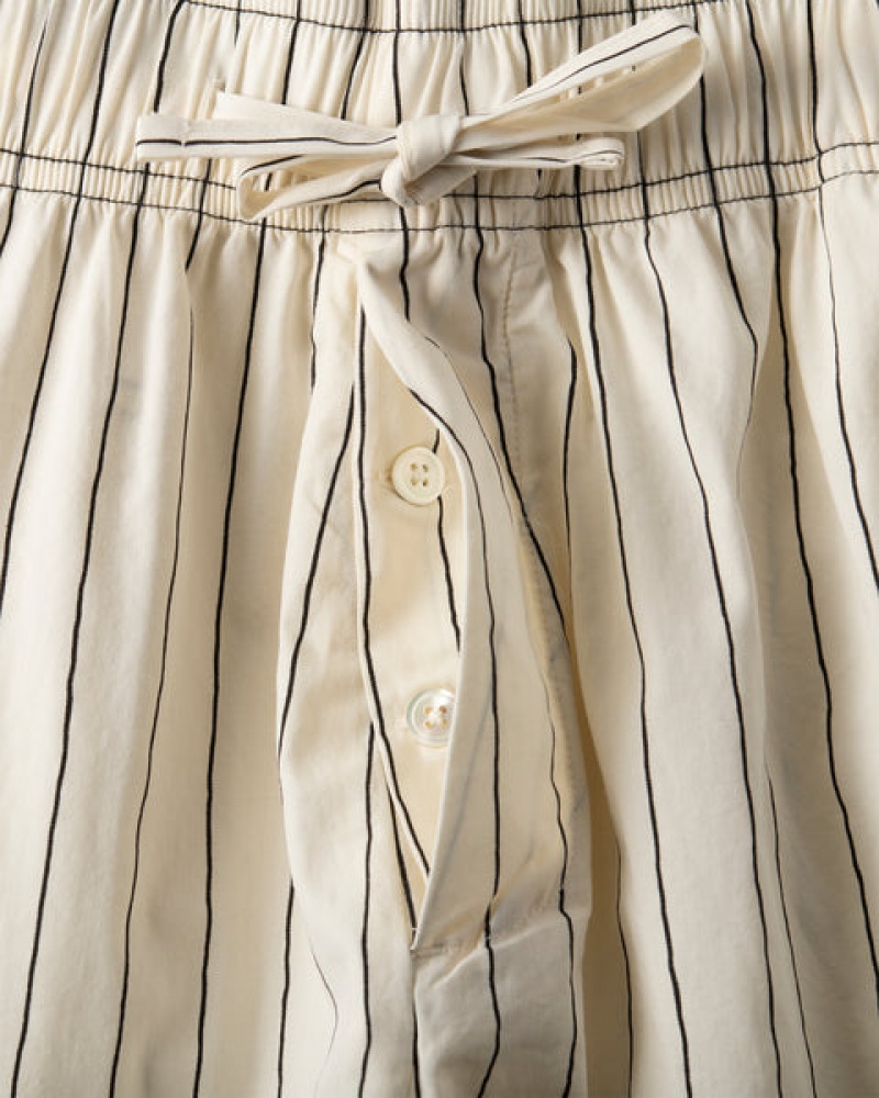 Women Stussy Tekla Poplin Pyjama Shorts Beige Australia | BIE-6312