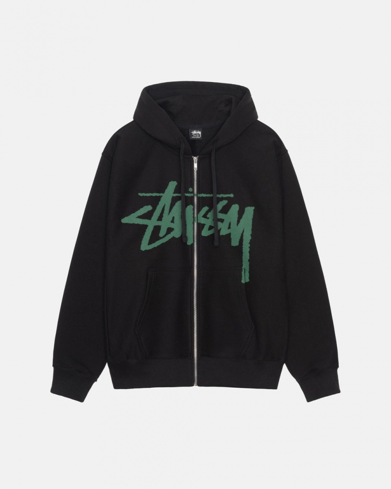 Women Stussy Venus Zip Hood Sweatshirts Black Australia | ASH-9153