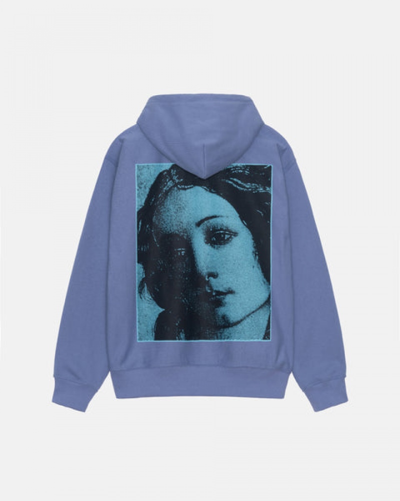 Women Stussy Venus Zip Hood Sweatshirts Royal Blue Australia | GBA-4468