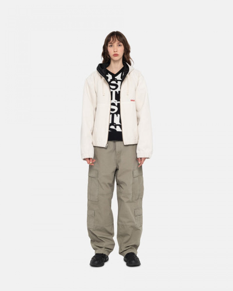 Women Stussy Work Jacket Insulated Canvas Jackets Beige Australia | PKZ-1485