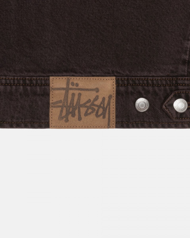 Women Stussy Zip Work Jacket Denim Black Australia | NIM-0463